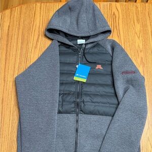 Columbia Men's Gray and Black Hooded Jacket